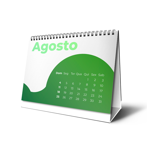 calendários de mesa com wire-o personalizado